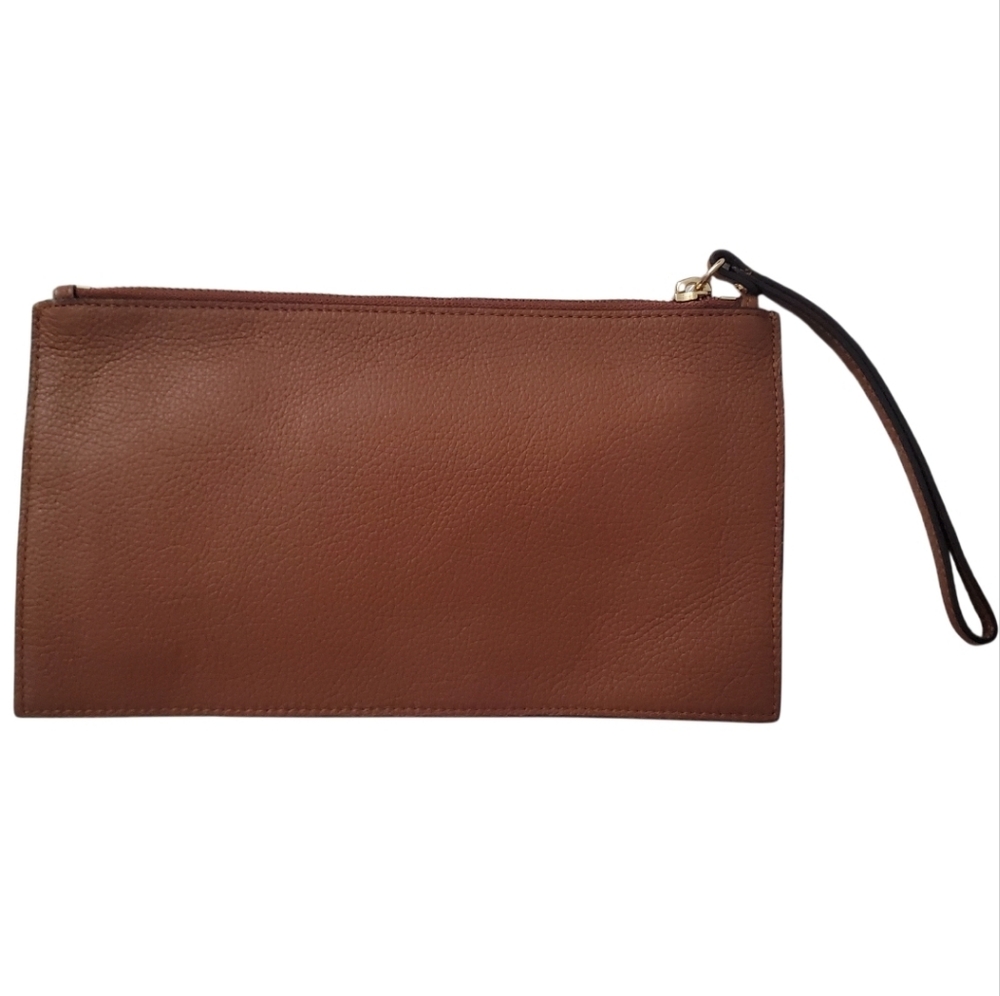 Michael Kors Brown Leather Wristlet with Gold Accents - Picture 2 of 3